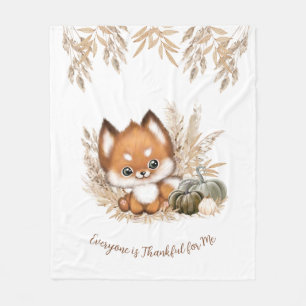 Herfst najaar Thanksgiving Cute fox Fleece Blanket Deken