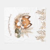 Herfst najaar Thanksgiving Cute fox Fleece Blanket Deken (Voorkant (Horizontaal))