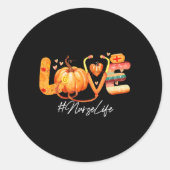 Herfst najaar Thanksgiving N Ronde Sticker (Voorkant)