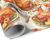 Herfst najaar Thanksgiving Turkije diner Cadeaupapier (Rol Hoek)