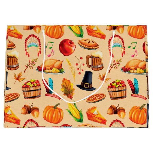 Herfst najaar Thanksgiving Turkije diner Groot Cadeauzakje (Voorkant)