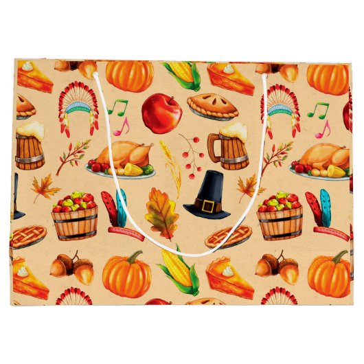 Herfst najaar Thanksgiving Turkije diner Groot Cadeauzakje (Achterkant)