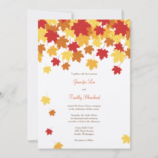 Herfst najaar uitnodigen van lefweduwen kaart (Voorkant)