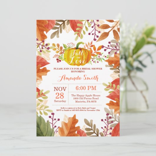 Herfst najaar — Uitnodiging van de Bridal (Staand voorkant)