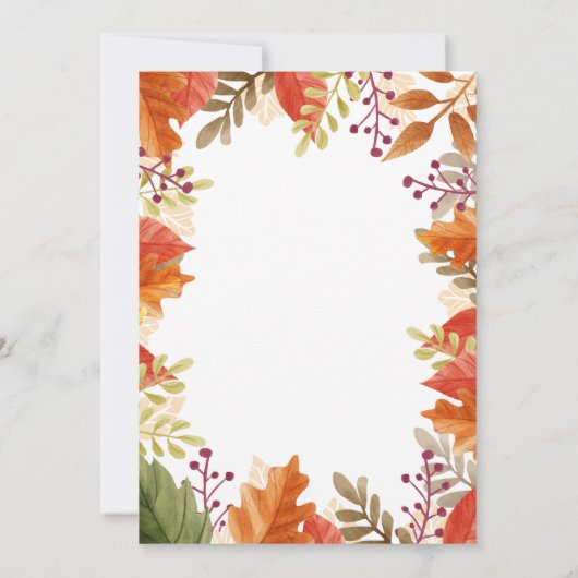 Herfst najaar — Uitnodiging van de Bridal (Achterkant)