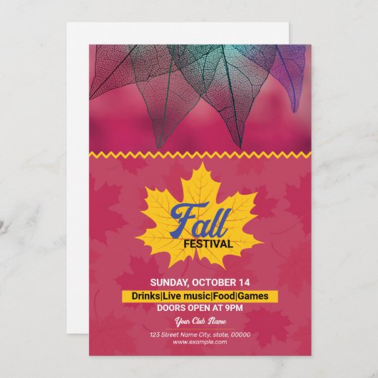 Herfst/najaar van de Sjabloon van de brochure van Kaart (Voorkant / Achterkant)