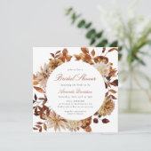 Herfst najaar verbrand Sinaasappel Floral Boho Vri Kaart (Staand voorkant)