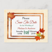  Herfst najaar vertrekt bruiloft sparen Datum Aankondigingskaart (Voorkant)