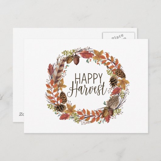 herfst najaar waterverf baard briefkaart (Voorkant / Achterkant)