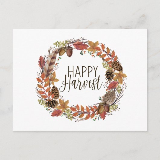 herfst najaar waterverf baard briefkaart (Voorkant)