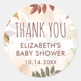 Herfst najaar Waterverf Baby shower najaar Ronde Sticker