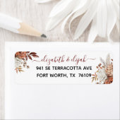 Herfst najaar Waterverf Floral Wedding Etiket (Insitu)