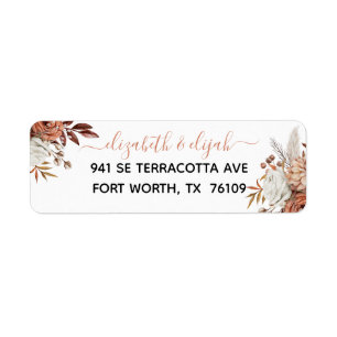Herfst najaar Waterverf Floral Wedding Label
