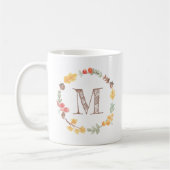 Herfst najaar Waterverf Wreath Monogram Koffiemok (Links)