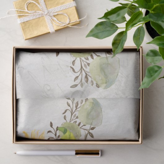 Herfst Najaargang Waterverf zonnebloem ontkoppelin Tissuepapier (Geschenk)