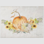 Herfst Najaargang Waterverf zonnebloem ontkoppelin Tissuepapier (Voorkant)