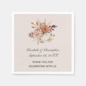 Herfst najaarkleuren Floral Trendy Wedding Napkins Servet (Voorkant)
