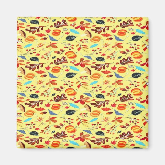 Herfst najaarpatroon op geel magneet (Voorkant)