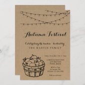 Herfst najaarsfestival | Rustic Kraft Paper Kaart (Voorkant / Achterkant)
