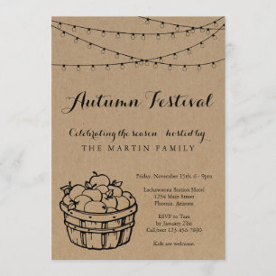 Herfst najaarsfestival   Rustic Kraft Paper Kaart