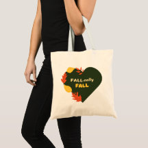 Herfst-nally Herfst Herfst Canvas tas met hart