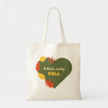 Herfst-nally Herfst Herfst Canvas tas met hart, bl
