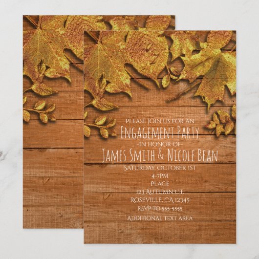 Herfst namaak goudblad kunst elegante herfst uitno kaart (Voorkant / Achterkant)