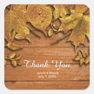 Herfst namaak goudblad kunst elegante herfstgunst vierkante sticker