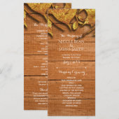 Herfst namaak goudblad kunst elegante herfstprogra programmakaart (Voorkant / Achterkant)