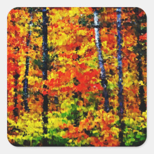 herfst namiddag #2 - KunstStickers schilderen Vierkante Sticker