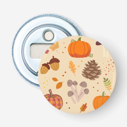 Herfst Natuur Button Flesopener (Voorkant)