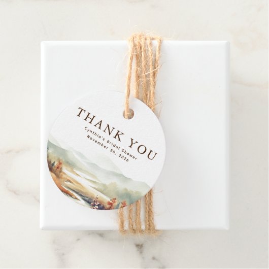 Herfst Natuur Elegant Dank u Bedankjes Labels (In situ)