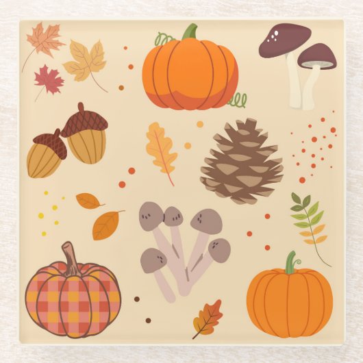 Herfst Natuur Glazen Onderzetter (Voorkant)