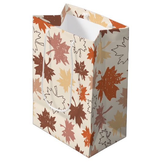 Herfst natuur, herfst esdoornblad Thanksgiving Medium Cadeauzakje (Voorkant Gekanteld)