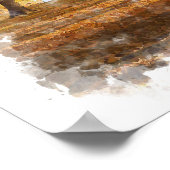 Herfst Natuur Landschap - Watercolor Poster (Hoek)