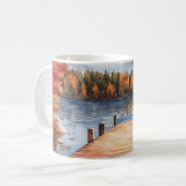 Herfst Natuur Meer Bomen Landschap Koffiemok (Voorkant links)