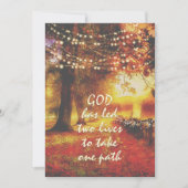 Herfst Natuur Pad Herfst Bomen Christelijk Bruilof Kaart (Voorkant)