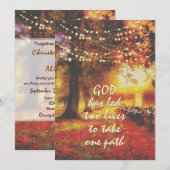 Herfst Natuur Pad Herfst Bomen Christelijk Bruilof Kaart (Voorkant / Achterkant)