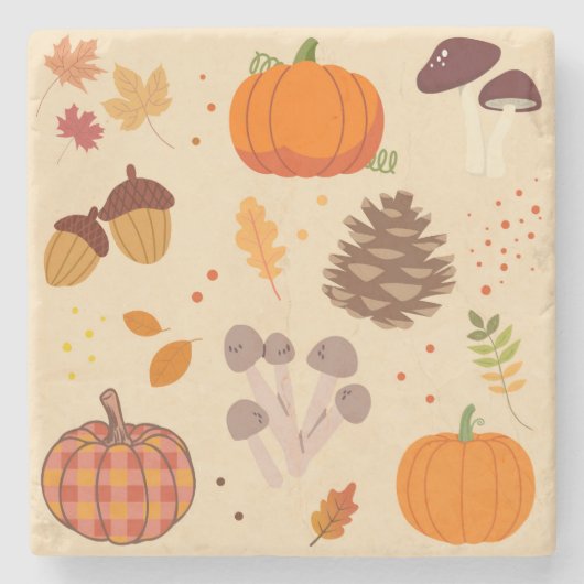Herfst Natuur Stenen Onderzetter (Voorkant)