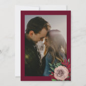 Herfst Navy Burgundy Bloemige Bruiloft Save The Date (Achterkant)