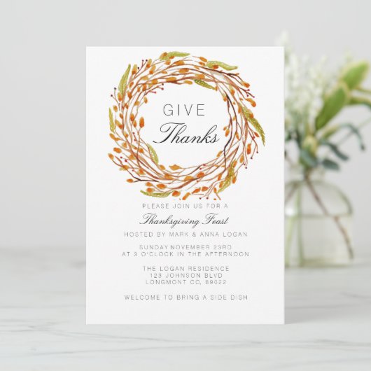 Herfst Nest Thanksgiving | WATERVERF Kaart (Staand voorkant)