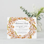 Herfst Nest | Waterverf Uitnodiging tot pensioneri (Staand voorkant)