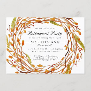 Herfst Nest   Waterverf Uitnodiging tot pensioneri