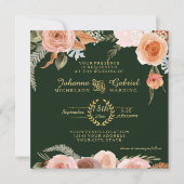 Herfst Neutral Blush Floral Foliage Forest Green Kaart (Voorkant)