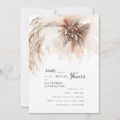 Herfst Neutral Pampas Floral Vrijgezellenfeest Kaart (Voorkant)