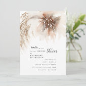 Herfst Neutral Pampas Floral Vrijgezellenfeest Kaart (Staand voorkant)