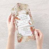 Herfst Neutral-toned Elegant thema All In One Uitnodiging (Afscheurbaar)