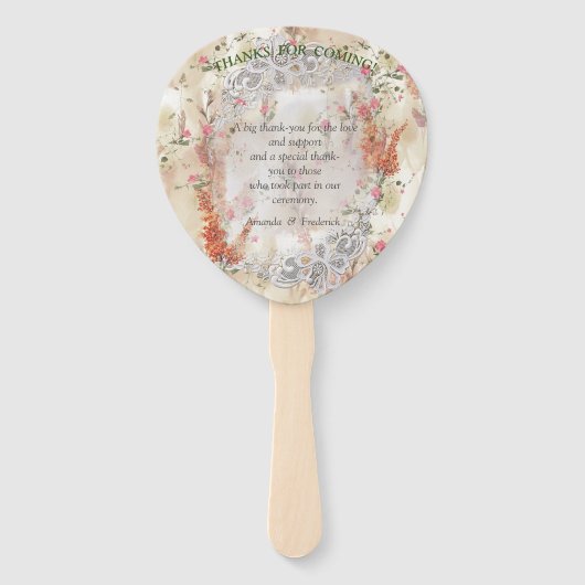 Herfst Neutral-toned Elegant thema Handwaaier (Achterkant)