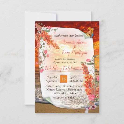 Herfst Neutral-toned Elegant thema RSVP Kaartje (Voorkant)