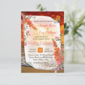 Herfst Neutral-toned Elegant thema RSVP Kaartje (Staand voorkant)